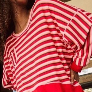 Free People Intimately Make It Happen  Striped Red and White Women's Top NWT